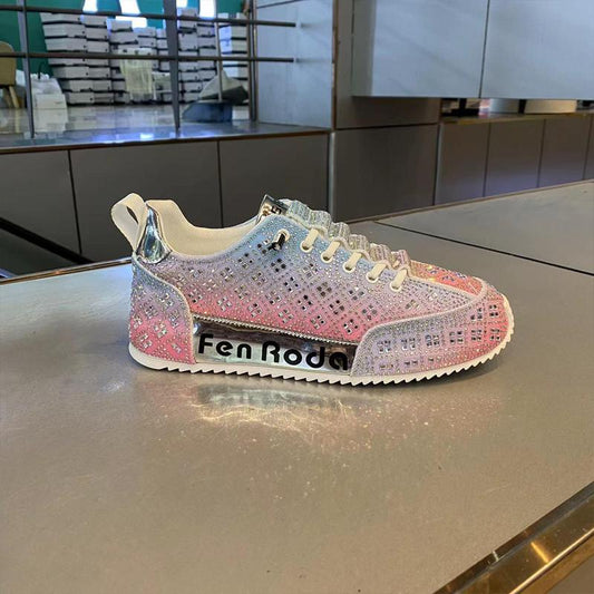 N0522 Summer rhinestone thick sole fashionable gradient men's shoes