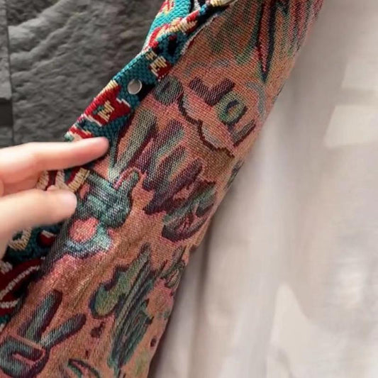 N0815 New autumn jacquard lapel jacket