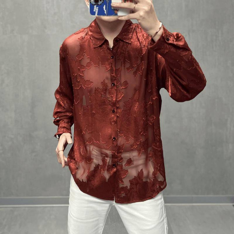 N0614 New summer jacquard sunscreen fashionable versatile shirt