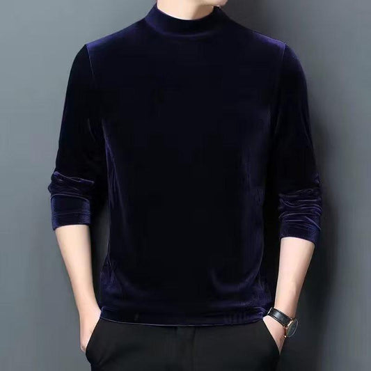 N0113 Men's gold velvet sweatshirt