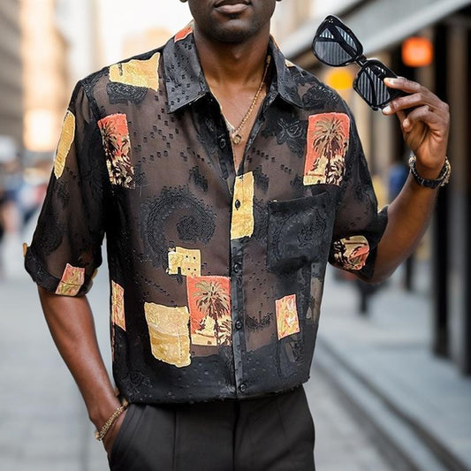 N0731 Summer thin casual floral shirt