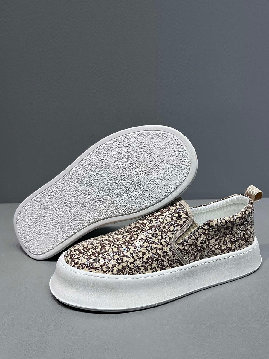 Women's floral sequin slip-on
