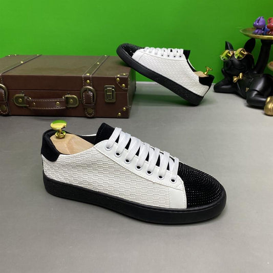 N0527 2024 new style rhinestone woven lace-up casual shoes