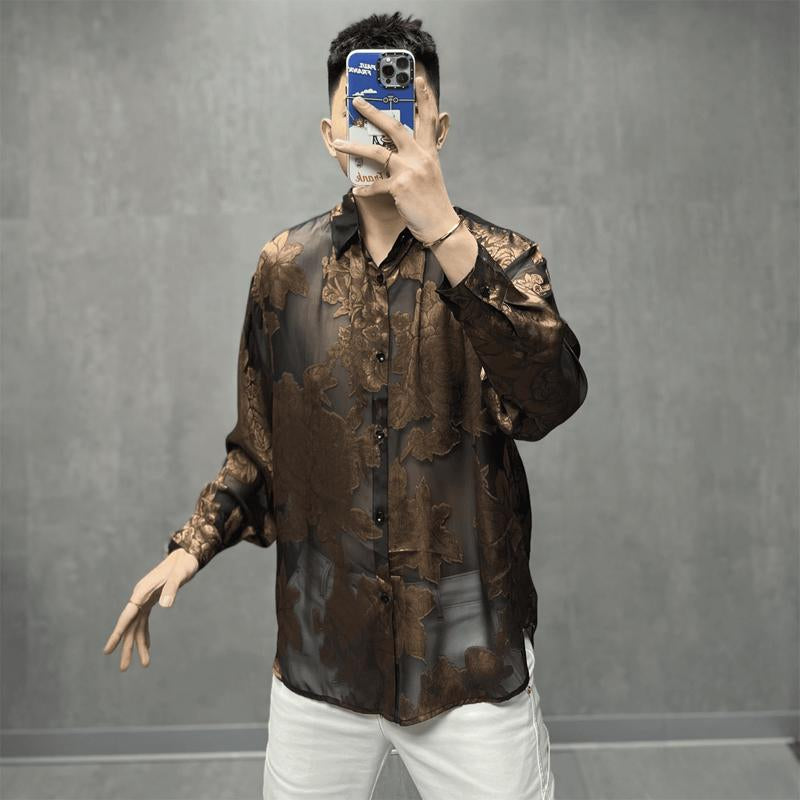 N0614 New summer jacquard sunscreen fashionable versatile shirt