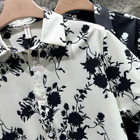 N0807 Men's trendy printed loose short sleeves