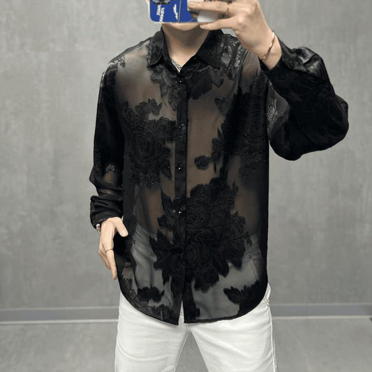 N0614 New summer jacquard sunscreen fashionable versatile shirt