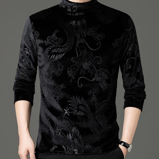 N0110 Men's gold velvet sweater