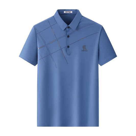 Men's Wrinkle Resistant High Stretch Ice Silk Polo Shirt - Father's Day Special