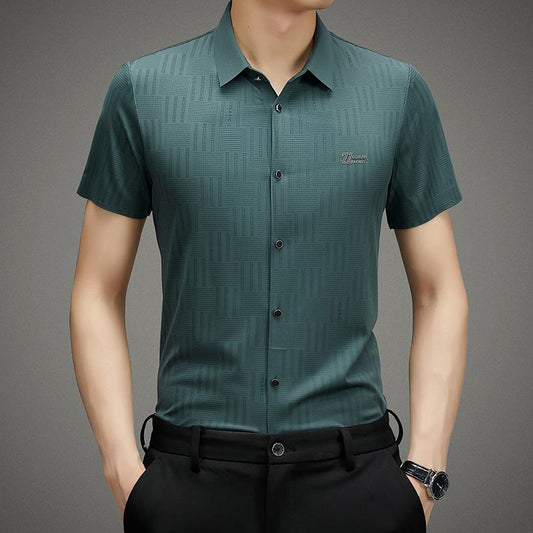 2023 Men's Ice Silk Breathable Anti-Wrinkle Business Shirt