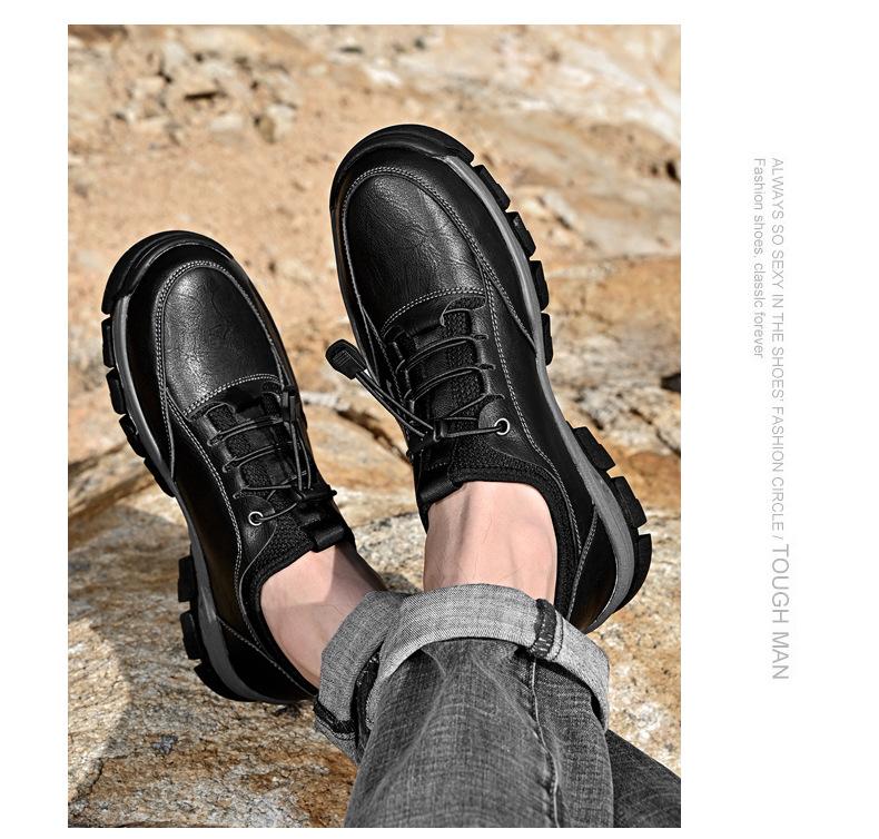 Men's Round Toe Lace-up Low-top Shoes