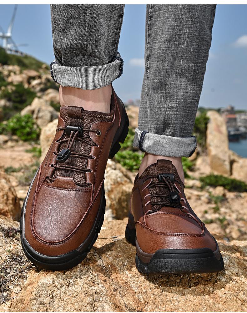 Men's Round Toe Lace-up Low-top Shoes