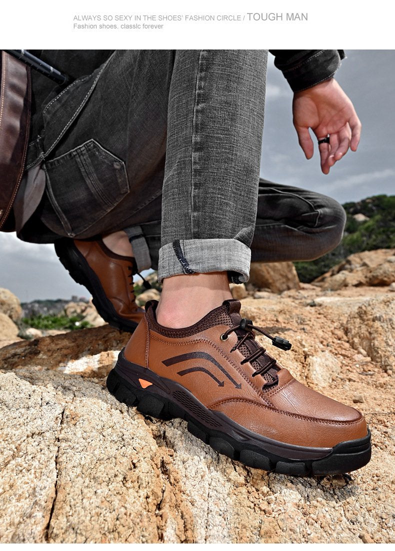 Men's Round Toe Lace-up Low-top Shoes