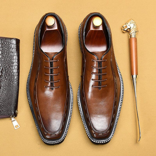 British Oxford Shoes Square Toe Platform Shoes