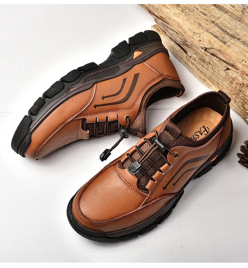 Men's Round Toe Lace-up Low-top Shoes