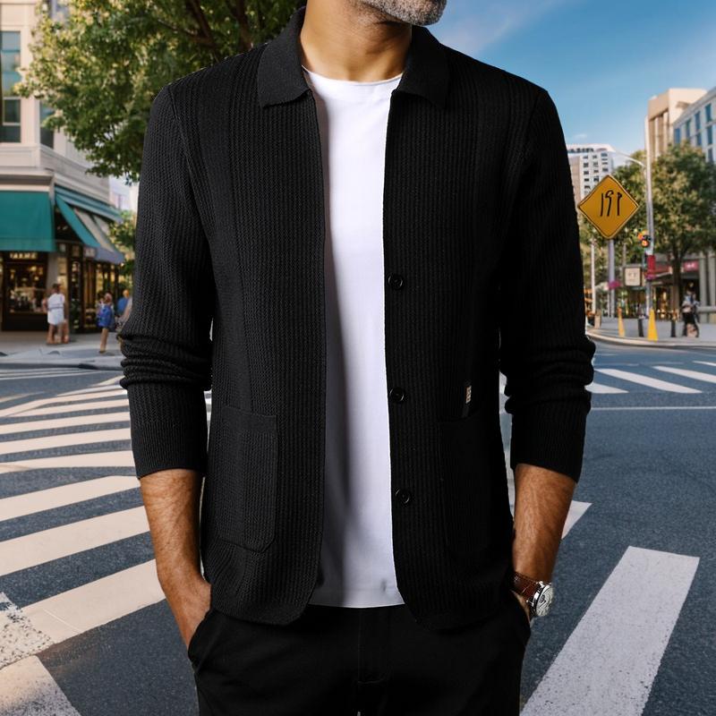 N0828 High-end men's knitted cardigan