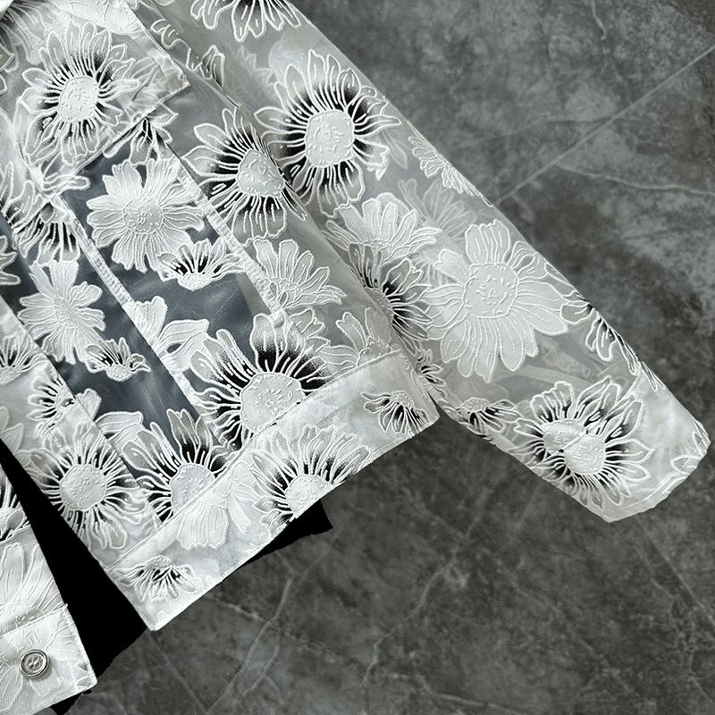 N0705 Summer trendy hollow jacquard thin jacket