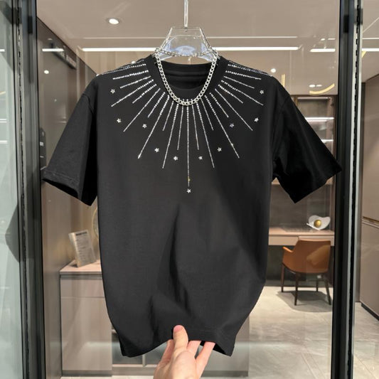 D5242 New Summer Rhinestone T-shirt