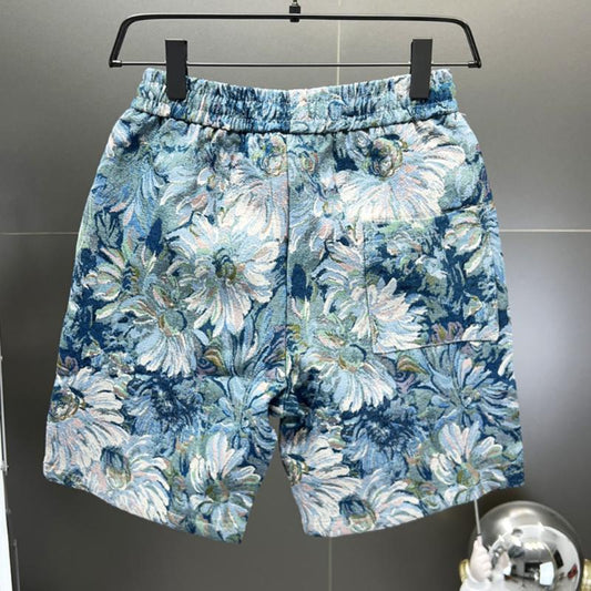 A012 Summer New Arrival Embroidered Rose Short Sleeve Suit