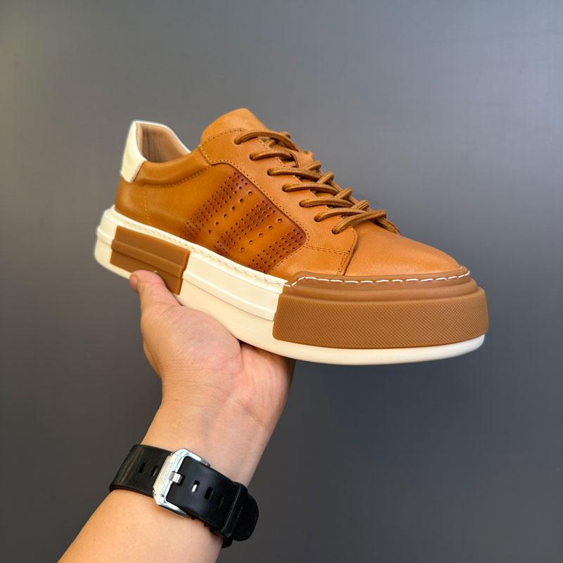 N0518 New style genuine leather breathable men's shoes