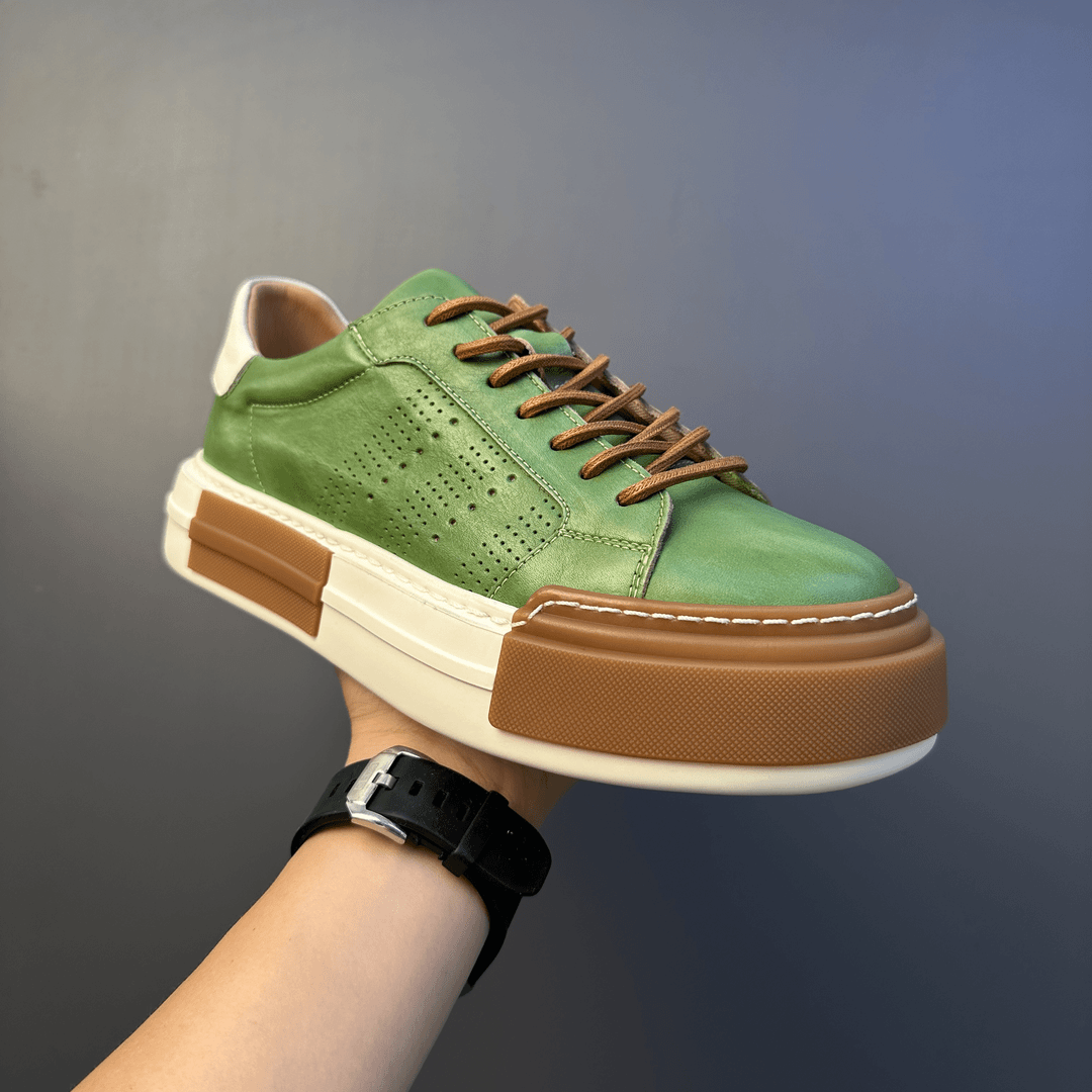 N0518 New style genuine leather breathable men's shoes