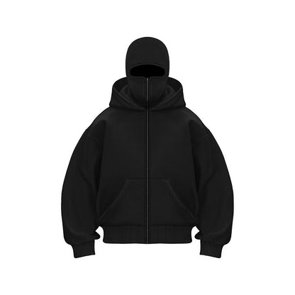 Zip-Up Double-Hooded Sweatshirt