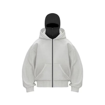 Zip-Up Double-Hooded Sweatshirt