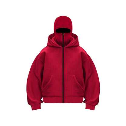Zip-Up Double-Hooded Sweatshirt
