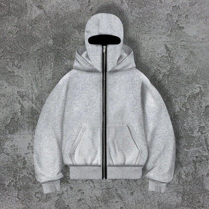 Zip-Up Double-Hooded Sweatshirt