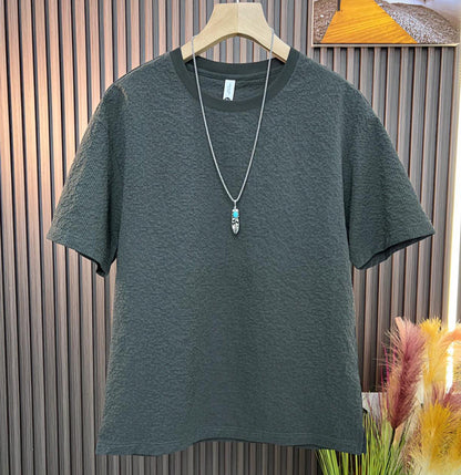 N0615 Men's new summer textured all-match breathable T-shirt