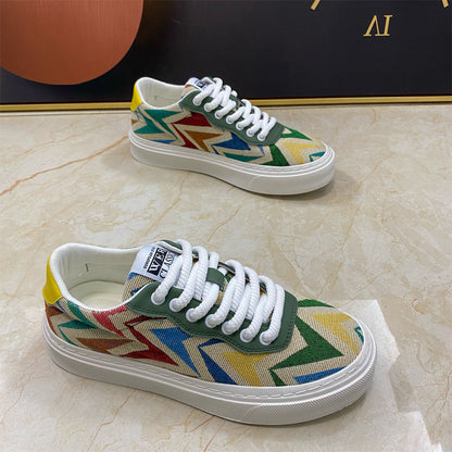 0603 Popular retro printed breathable casual cloth shoes