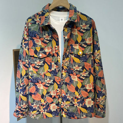 N0806 Men's stylish printed loose jacket