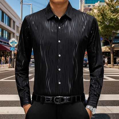 N0815 New Men's Fashion Thin Shirt