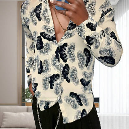 N0819 Men's Retro High-end Long Sleeve Shirt