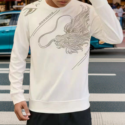 N0820 Men's dragon pattern top