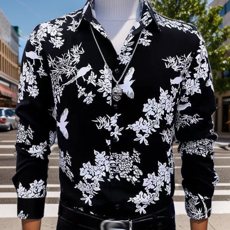 N0826 Men's stylish printed shirt