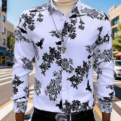 N0826 Men's stylish printed shirt