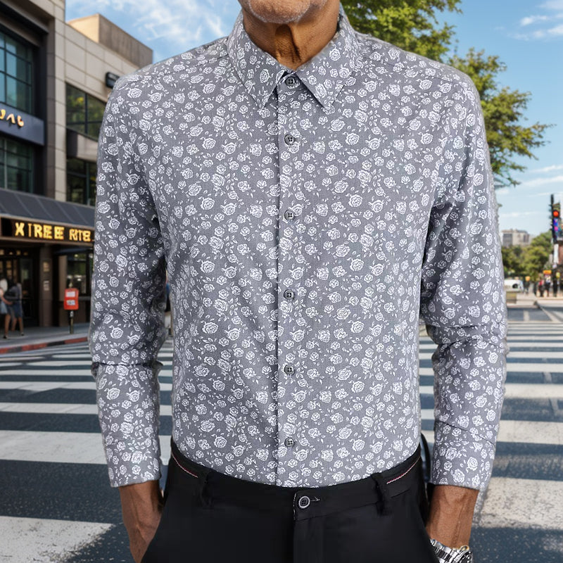 N0827 New Men's Floral Shirt