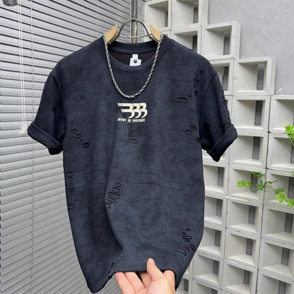 N0829 New Men's Trendy Letter T-shirt