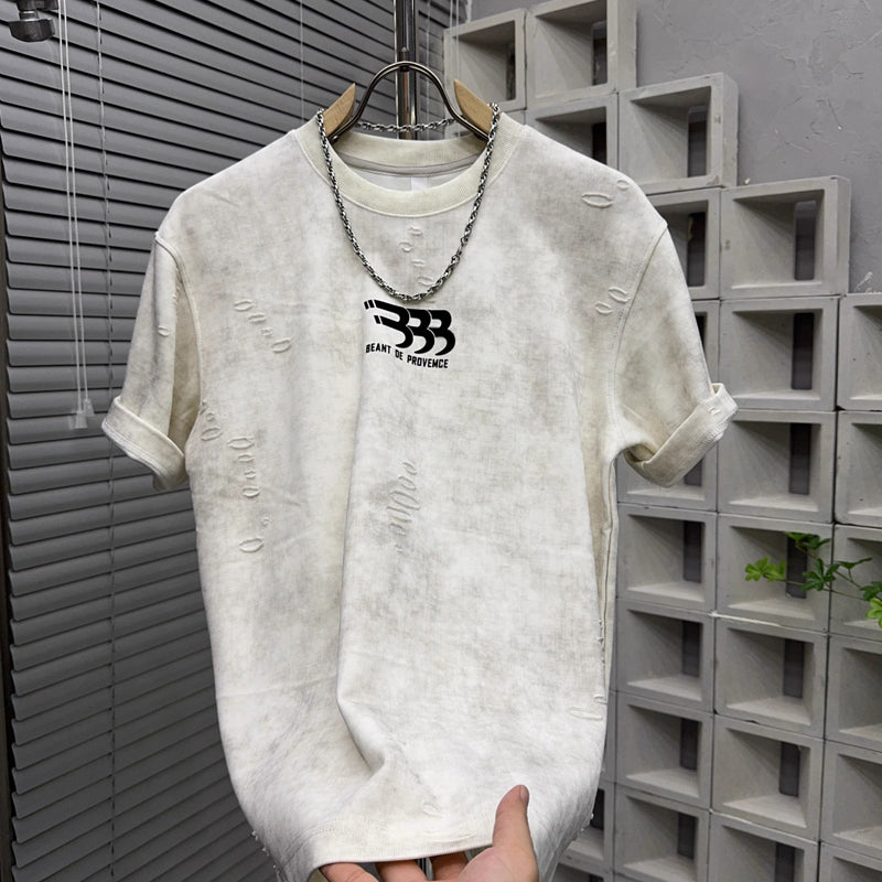 N0829 New Men's Trendy Letter T-shirt