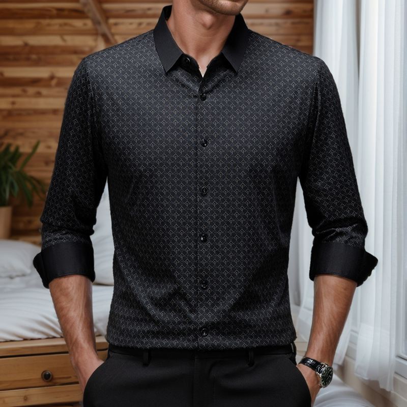 N0829 Men's trendy stretch slim shirt