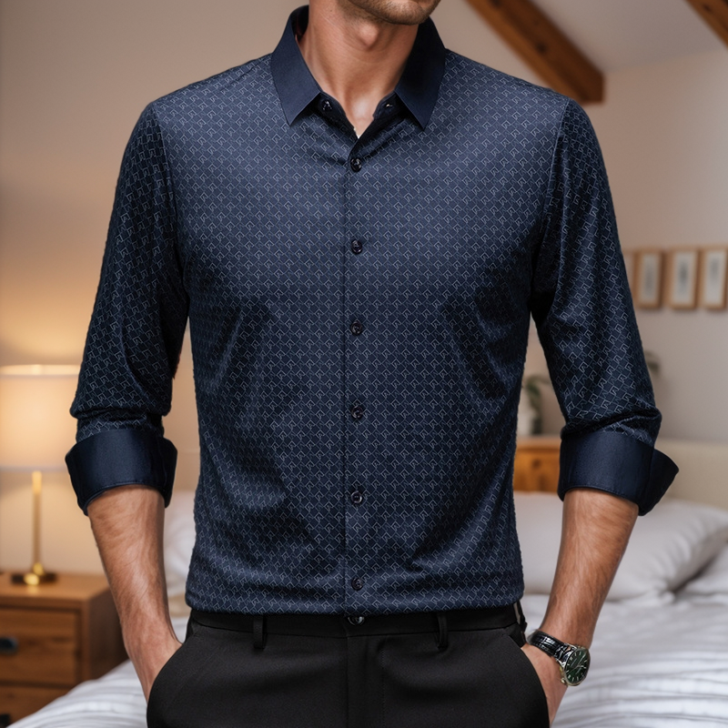 N0829 Men's trendy stretch slim shirt