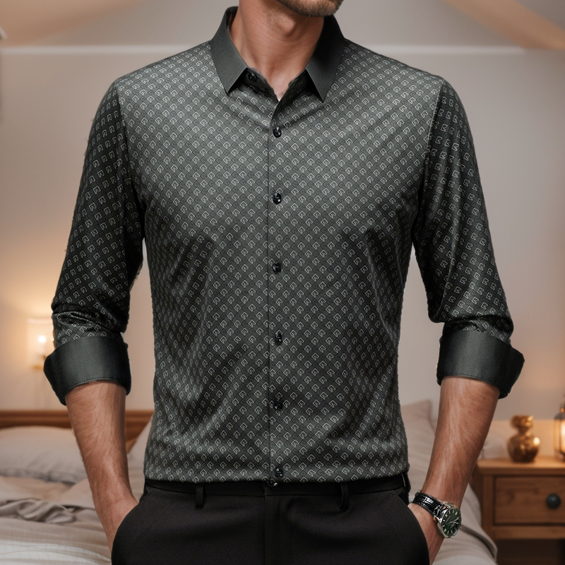 N0829 Men's trendy stretch slim shirt