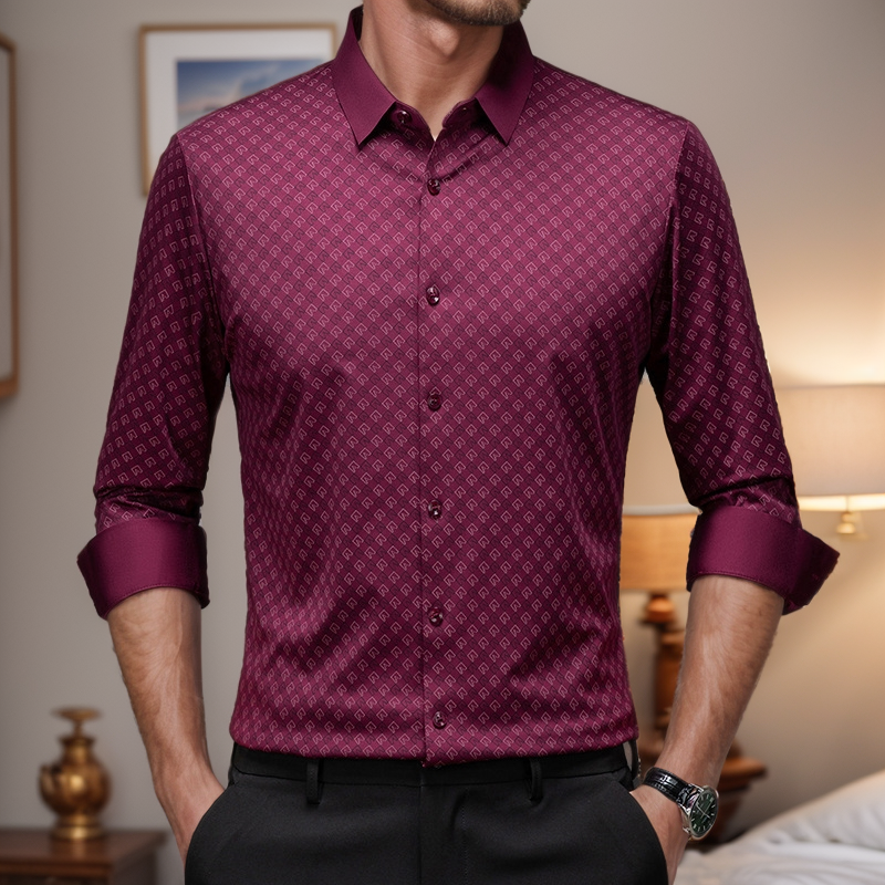 N0829 Men's trendy stretch slim shirt