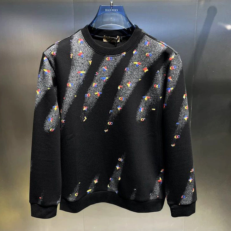 N0910 Men's shooting star print top