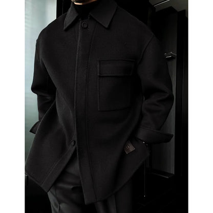 N1014 Men's new lapel solid color jacket