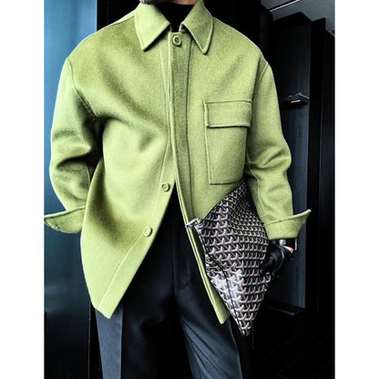 N1014 Men's new lapel solid color jacket