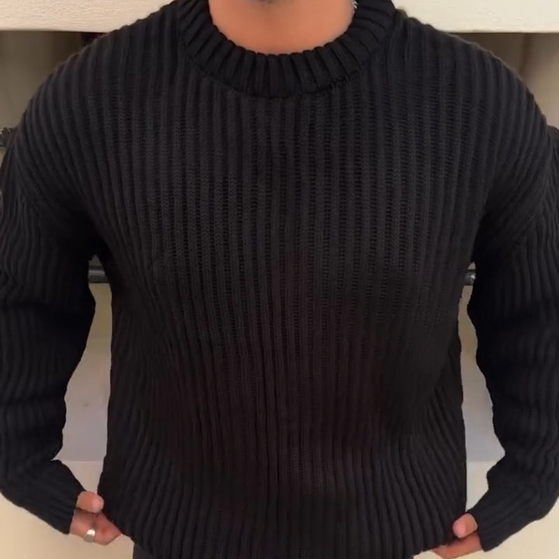 N1028 Men's solid color all-match thick sweater