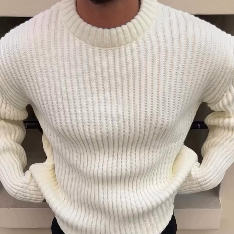 N1028 Men's solid color all-match thick sweater