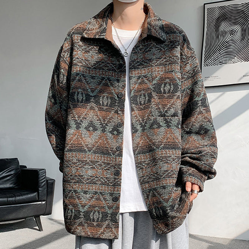 N1128 Men's Thick Vintage Printed Jacket