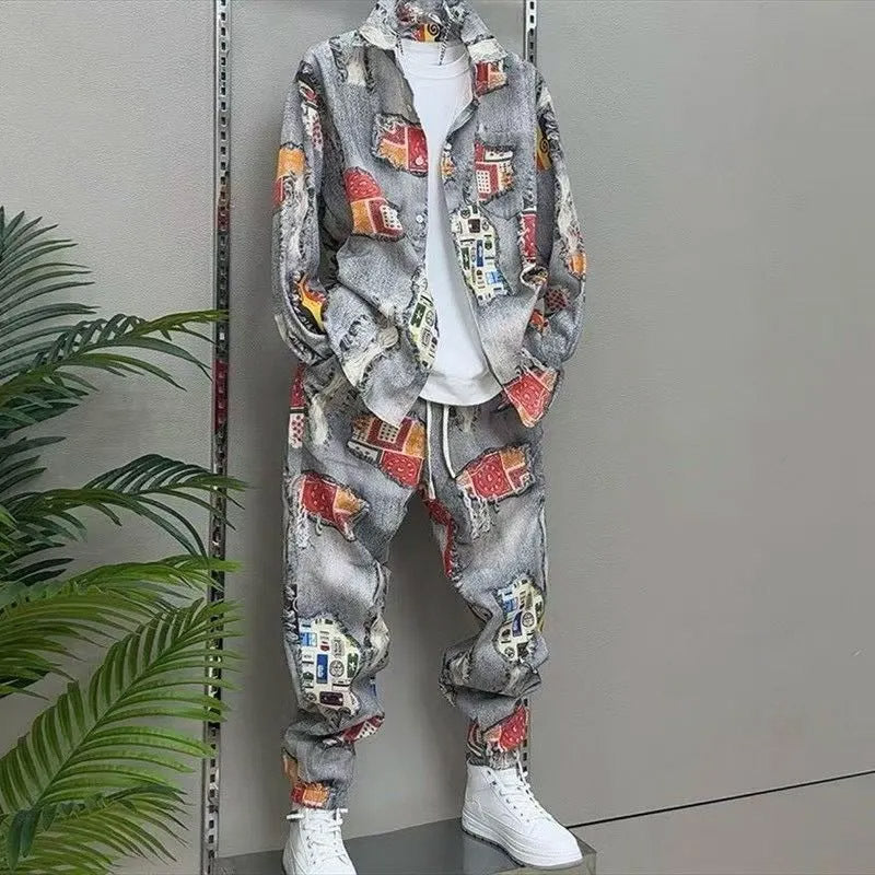 N1220 Men's Retro Painted Fashion Suit